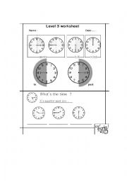 English Worksheet: time worksheet