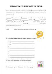 English Worksheet: Introducing a classmate