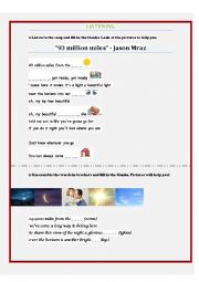 English Worksheet: 93 million miles listening