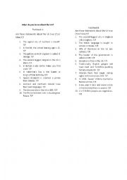 English Worksheet: What do you know about the UK?