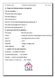 English Worksheet: family relationships