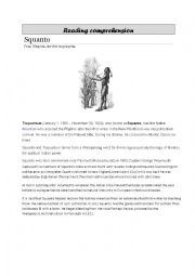 English Worksheet: reading comprehension