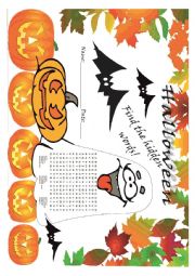 English Worksheet: halloween