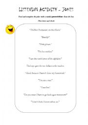 English Worksheet: Jokes in English