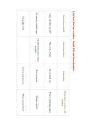 English Worksheet: Cards for conversation - small talk and introductions