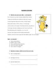 English Worksheet: Revision activities grammar and vocabulary 4th grade