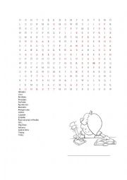 English Worksheet: word search