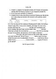 English Worksheet: Lillys ill 