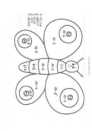 English Worksheet: Butterfly in mathematics