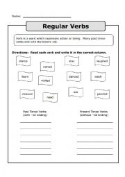 English Worksheet: Simple Past - Regular Verbs