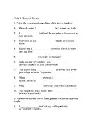 English Worksheet: ALL TENSES