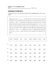 English Worksheet: Vocabulary