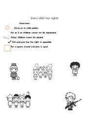 English Worksheet: Rights of A child 