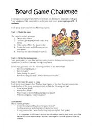 English Worksheet: Board Game Assignment