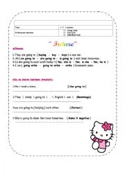 English Worksheet: future with going to