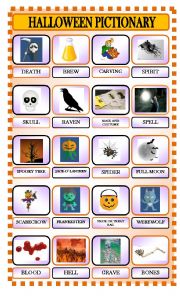 English Worksheet: Halloween Pictionary Part 2