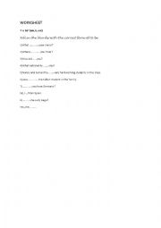 English Worksheet: to be