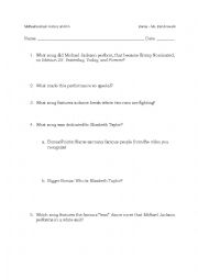 English Worksheet: Michael Jacksons HIStory Part 2