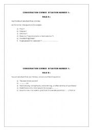 English Worksheet: CONVERSATION CORNER !