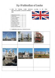 English Worksheet: London attractions