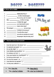 English Worksheet: do_does