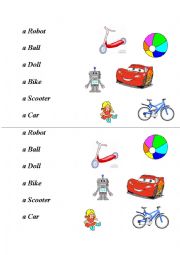 English Worksheet: Toys-matching