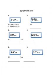 Time Worksheet 