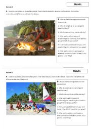 English Worksheet: Travel photo comparison and conversation questions