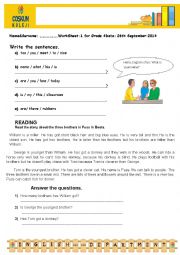 English Worksheet: STARTER WORK SHEETS