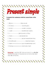 English Worksheet: present simple