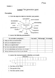 English Worksheet: The generation gap