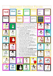 English Worksheet: Snowmen Fashion Parade--Question words