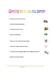English Worksheet: Getting to know you better
