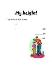 English Worksheet: Book About Me - Height 