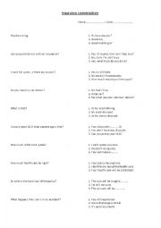 English Worksheet: Insurance conversation one