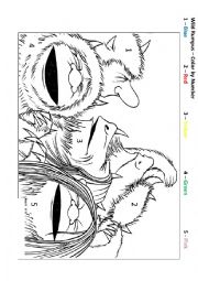 English Worksheet: Wild Rumpus - Color by Number