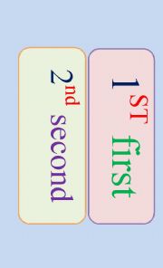 ordinal numbers flash cards