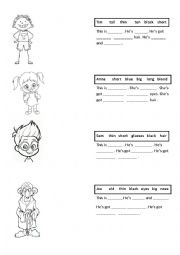 English Worksheet: shes