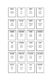 English Worksheet: taboo game