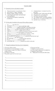 English Worksheet: PASSIVE VOICE -PAST AND PRESENT