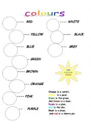 English Worksheet: COLOURS