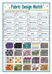 English Worksheet: Fashion Design Matching