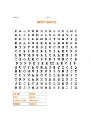 Body Parts search words