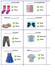 English Worksheet: what are those? that? clothes 
