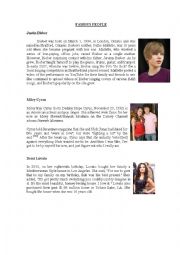 English Worksheet: Famous People Reading