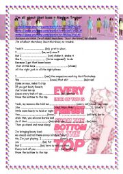 English Worksheet: All about that bass - Meghan Trainor -simple present