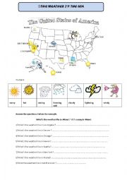 English Worksheet: weather writing worksheet