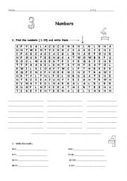 English Worksheet: Numbers