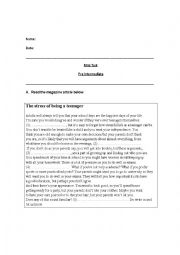 English Worksheet: writing fiction 