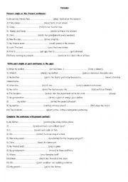 English Worksheet: revision